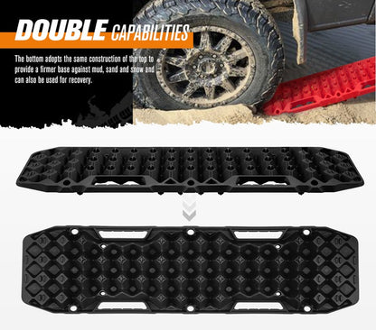 Pair 10T Off-Road 4WD 4X4 Recovery Tracks Black