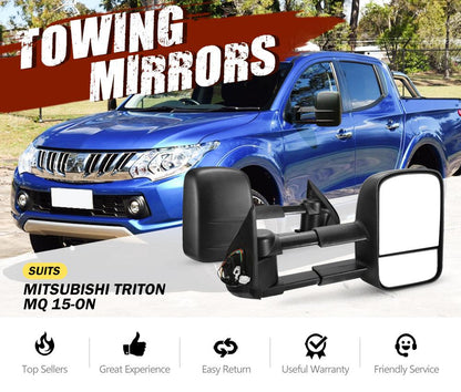 Extendable Towing Side Mirrors suits Mitsubishi Triton MQ 2015
- 2019